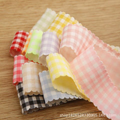 Lace polyester plaid ribbon bow diy hairpin hair accessories material clothing accessories gift box flower packaging ribbon