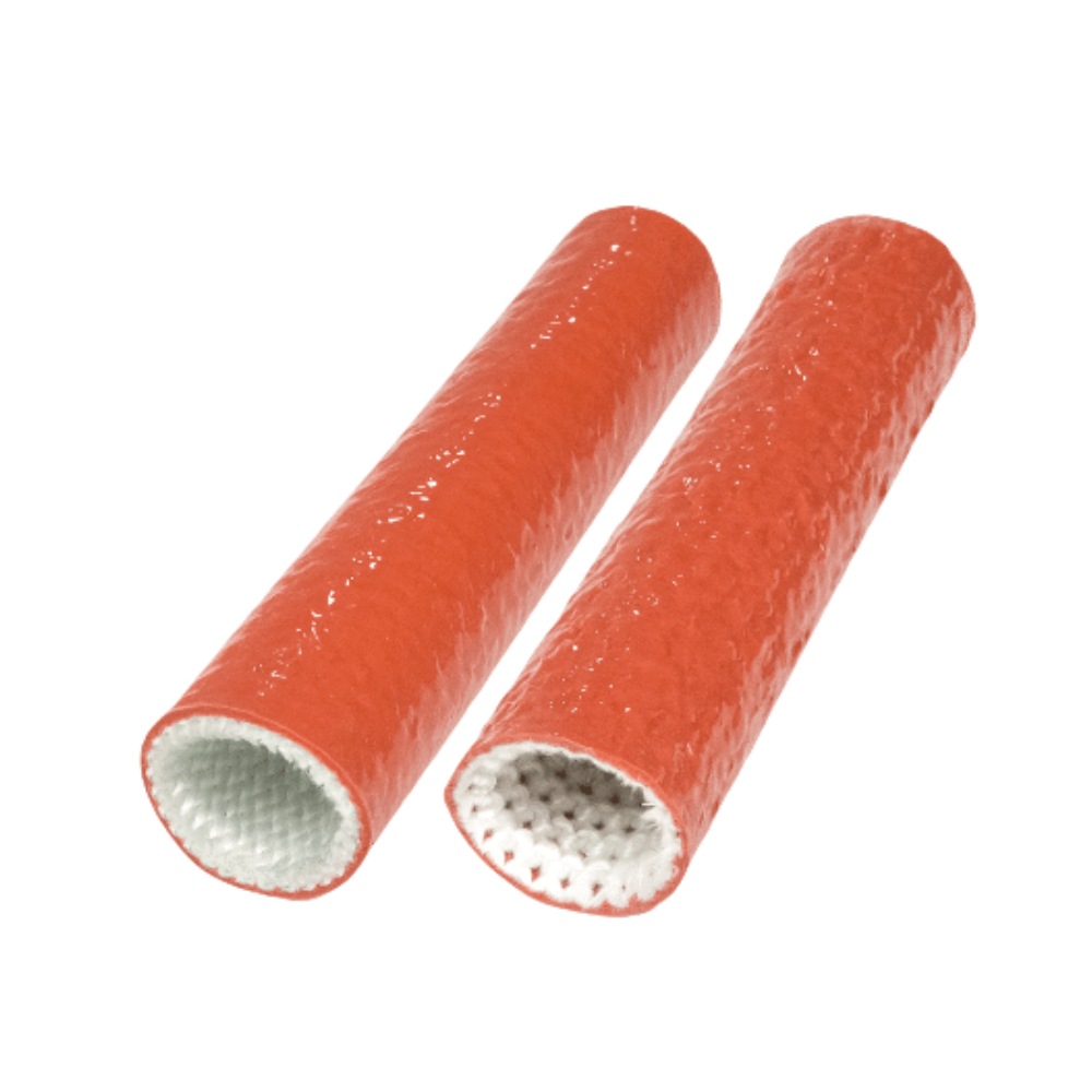 针织型防火套管硅胶涂覆钩针玻璃纤维纱线液压管耐高温隔热护套管