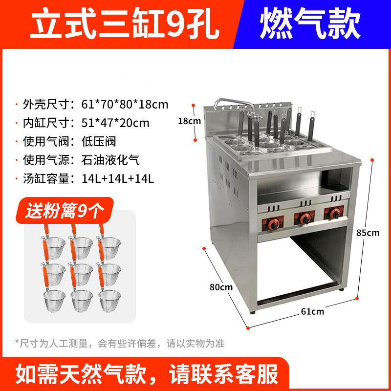 horno de fideos de escritorio para horno de fideos de calentamiento eléctrico de gas comercial, barril de fideos de calentamiento eléctrico multifuncional de doble cabeza y ahorro de energía