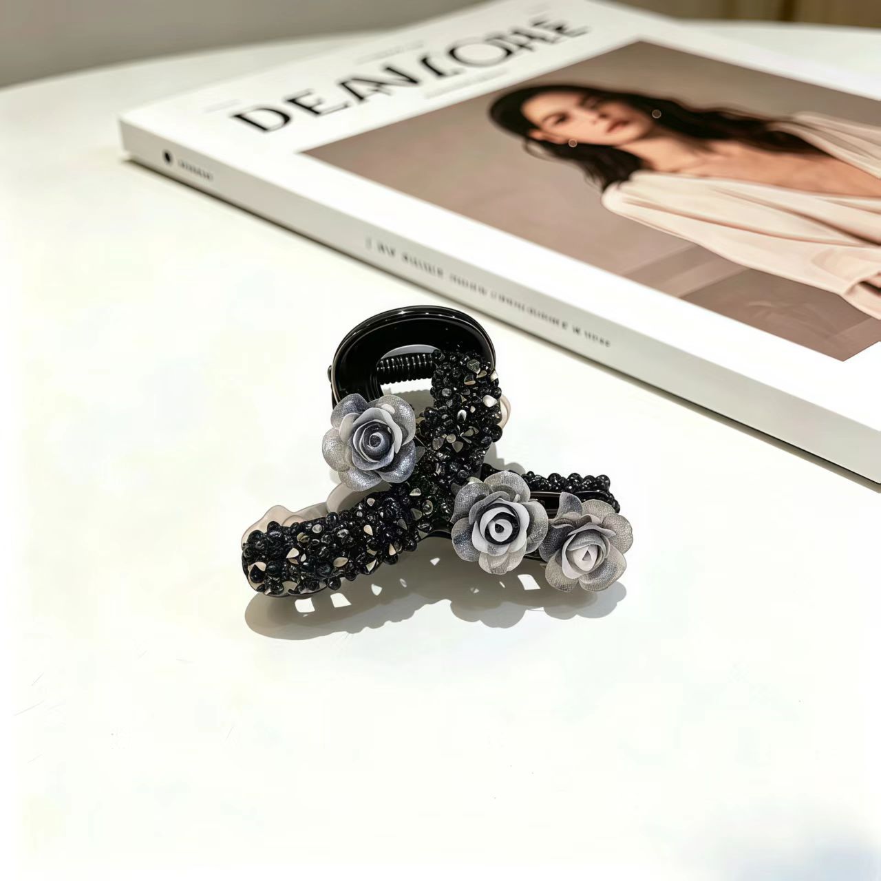 22#【블루와 블랙】꽃 3개【4.5cm】