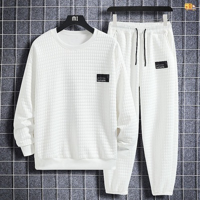 男士运动休闲套装秋季新款韩版潮流宽松卫衣男帅气九分裤子两件套