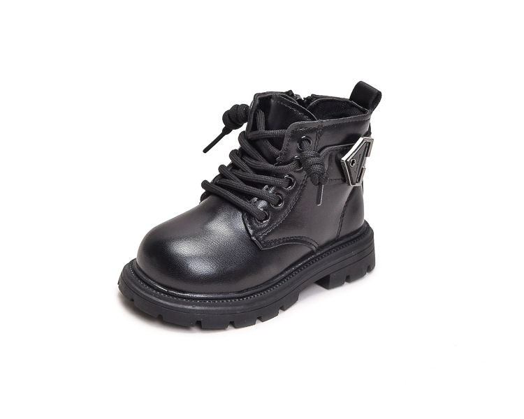 Scarpe da bambino Martin 2024 autunno e inverno nuove corte in stile britannico per ragazzi stivali singoli in pelle_voghion.com