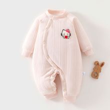 冬季婴儿连体棉袄夹棉加厚150g初生儿棉服珊瑚绒宝宝棉衣其他现货