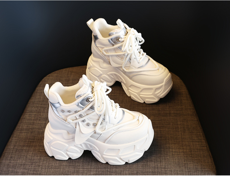 Giày sneaker nữ chunky đế dày phong cách thể thao mùa thu đông — Màu be chi tiết 5