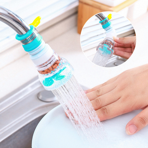 Kitchen All-Purpose Faucet Splash-Proof Shower Filter Extender, Rotatable & Telescopic, for Water-Saving Tap Filtration