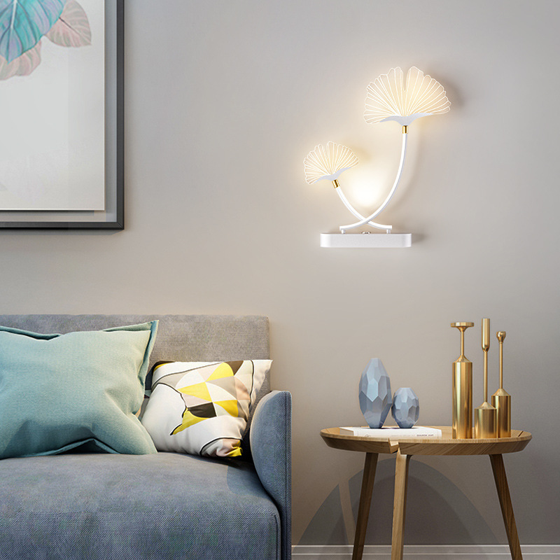 lámpara de dormitorio lámpara de pasillo sofá fondo de pared cabecera lámpara de cama trasera moderna sala de estar pasillo atmósfera simple lámpara de pared