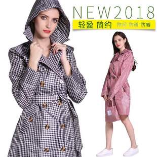 Europe and the United States retro belt hiking raincoat 9015 Plaid a generation of foreign trade Amazon AliExpress