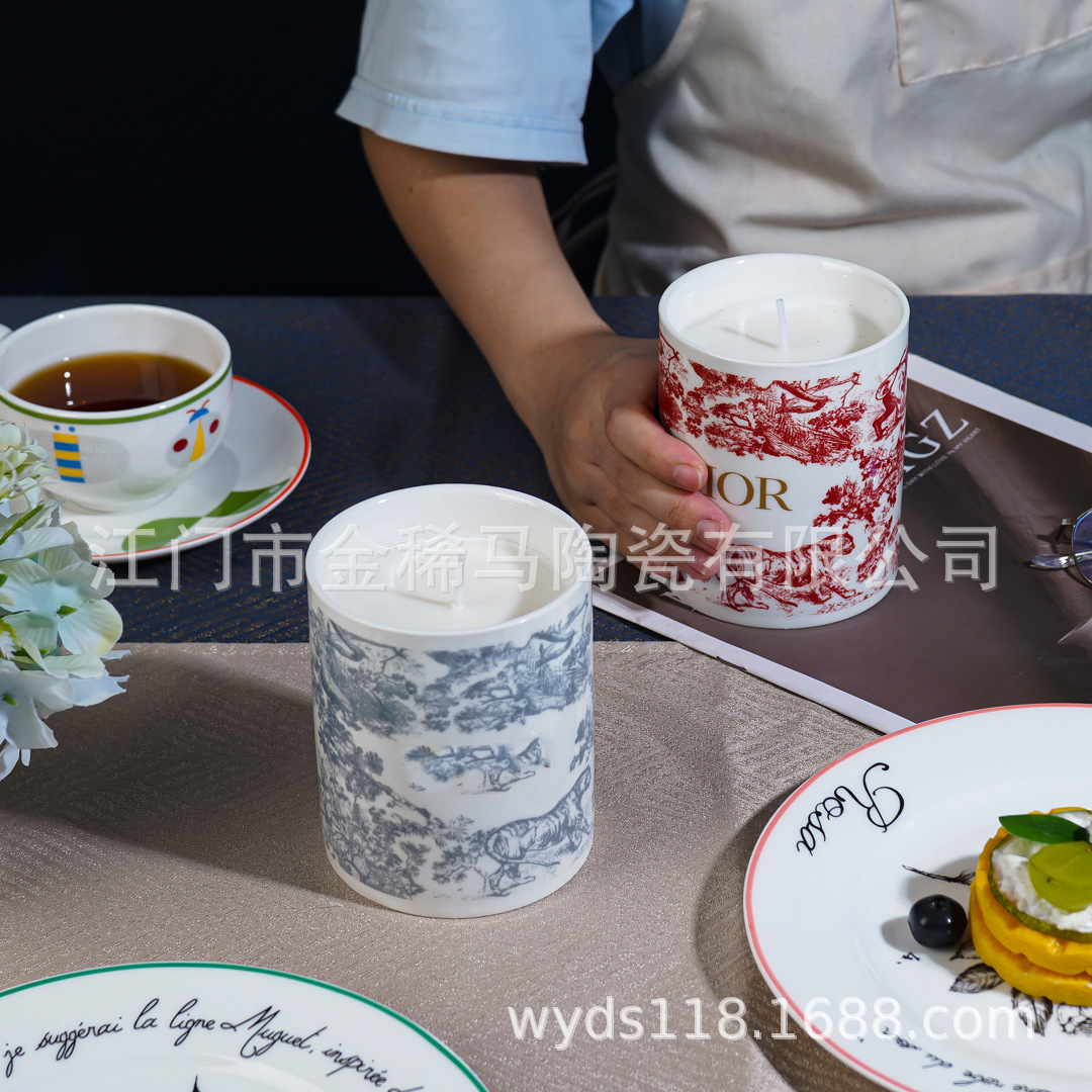 フレンチロマンチックなソイワックス椿アロマキャンドル屋内ニッチウッドディフューザーアートオーナメントフレグランスギフトボックス