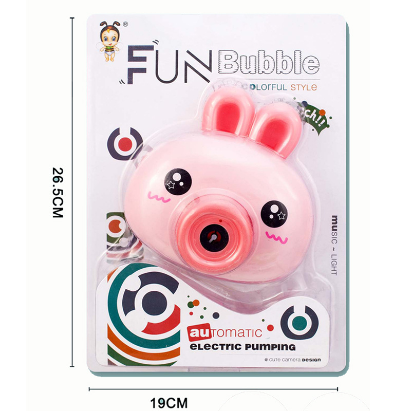Nuevos niños de deportes al aire libre ocio dibujos animados luz música burbuja máquina juguete conejo burbuja Cámara comercio exterior
