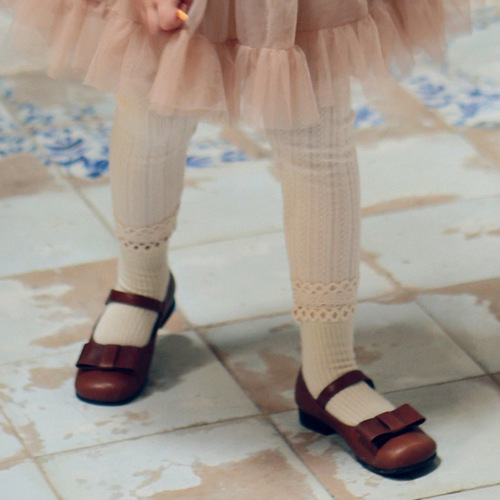 2024 Spring New Arrival Strawberry Pattern Korean Children's Girls' Lace-Trimmed Dark Pattern Elastic Comfortable Leggings