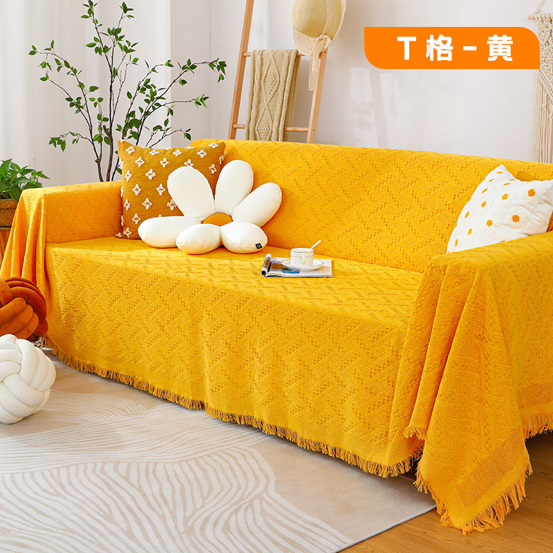 Sofá toalla Nordic simple cubierta del sofá color sólido antideslizante cubierta del sofá tela Internet celebridad ocio manta excursión manta de picnic