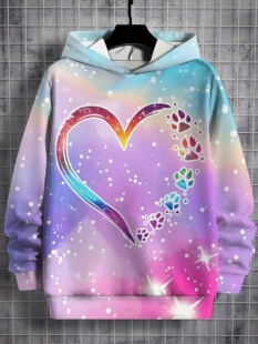 Fantasy rainbow paw prints and hearts3Dӡ���D���Bñ�l�r��