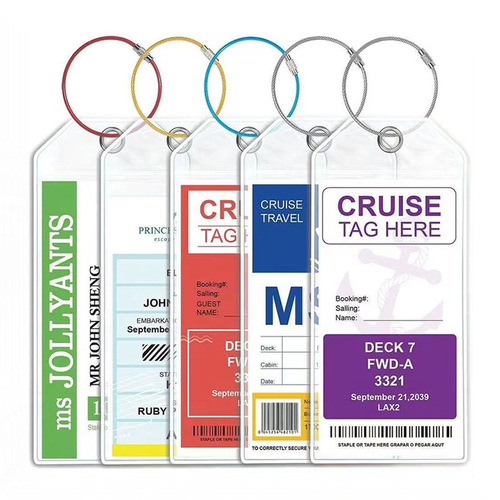 【Same Style Low Price】PVC Transparent Waterproof Luggage Tag Card Holder PVC Soft Rubber Plastic Travel Tag Cruise Luggage Label