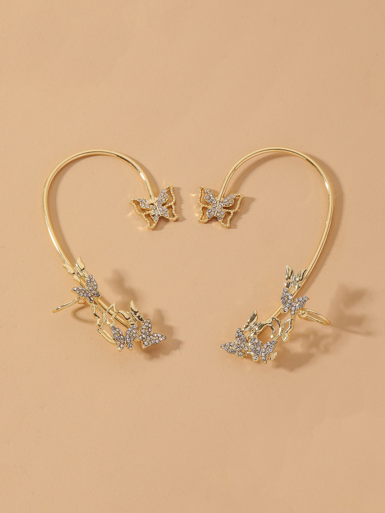 Diamond-studded Butterfly Ear Clip display picture 3