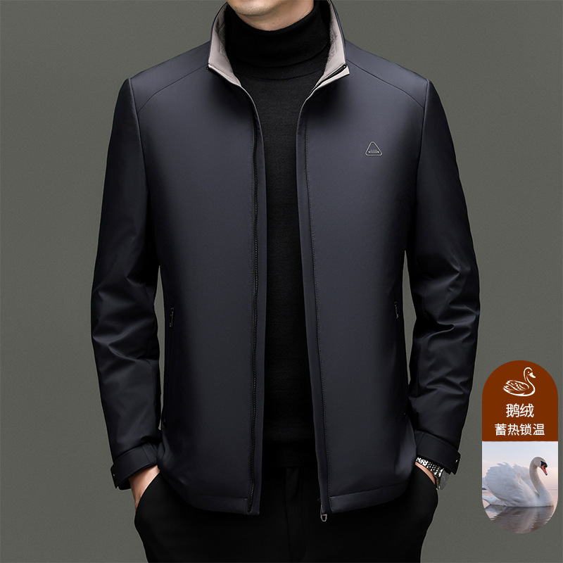 Winter down Jacket Men's Stand Collar Fashion Business Trendy Jacket Dad Wear Warm Classy Simple Goose down Jacket Winter down Jacket Men's Stand Collar Fashion Business Trendy Jacket Dad Wear Warm Classy Simple Goose down Jacket