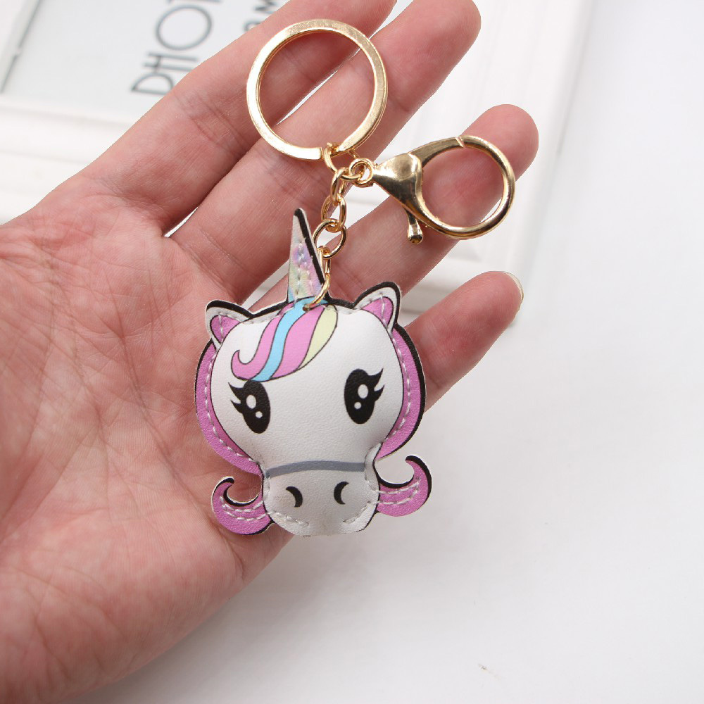 New unicorn pu leather anime cartoon bag boutique small pendant bag key chain accessoriespicture3