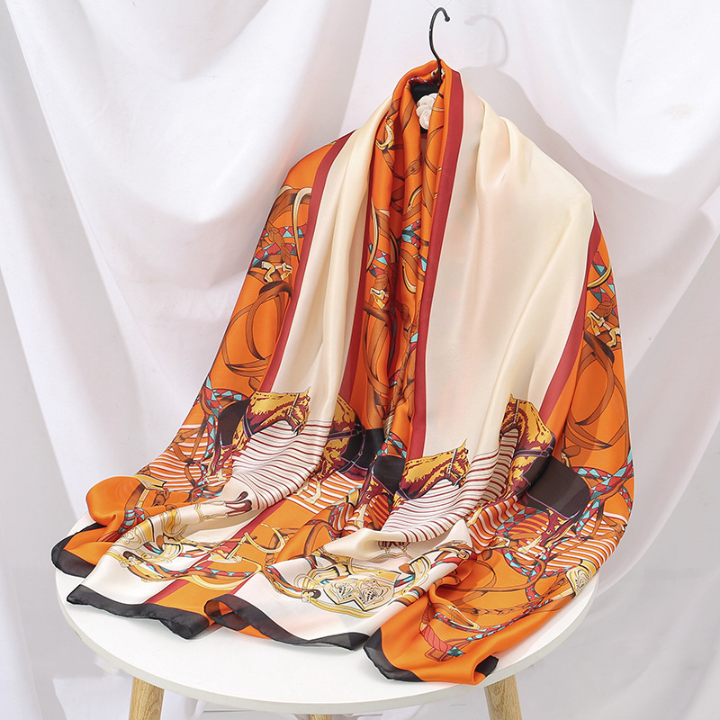 Holiday, Travel Occasion Cloud Brocade Material Women's Lady Flower Cloud Brocade Printing Scarf