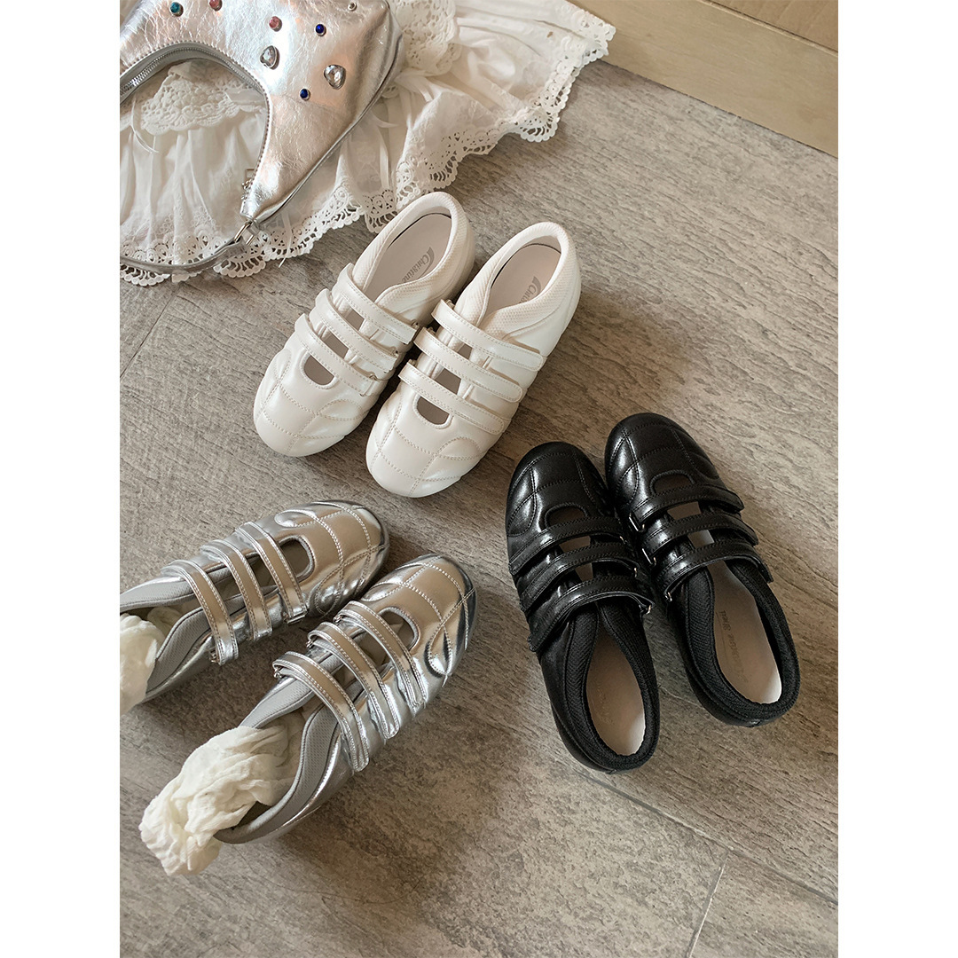 Versión de cuero de vaca, Su Yan, tres zapatos de entrenamiento de cuero casuales de velcro, función de cuero real, zapatos de bolera de mujer, zapatos de boliche.