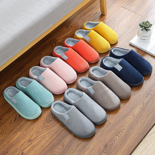 Cotton slippers for women, suitable for autumn and winter, thick-soled, cute, home use, indoor, couple style, also wearable outdoors, warm and cozy home slippers for men