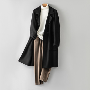 New Double-sided Handmade 100% Wool Coat Men's Thickened Woolen Coat Long High-end Woolen Coat