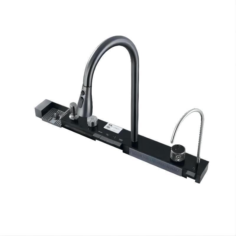 Fregadero de acero inoxidable con pantalla digital tipo piano, diseño grande y multifuncional de cocina doméstica