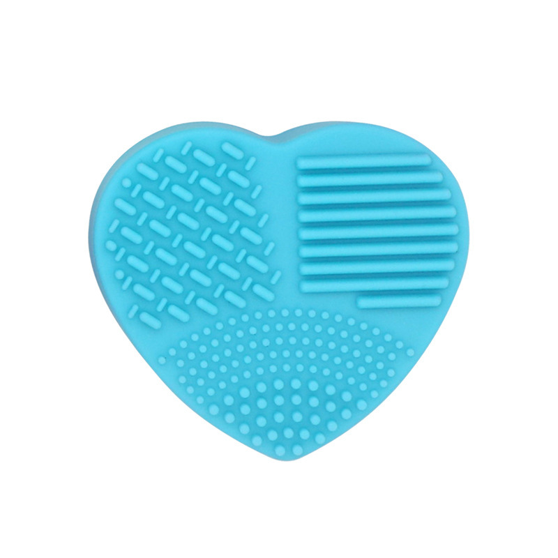 Caja de lavado en forma de corazón esponja de silicona cariño cepillo de maquillaje caja de limpieza en seco caja de limpieza de cepillo de maquillaje de doble uso