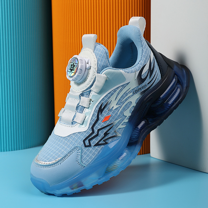 Zapatos para niños con algodón de cacho 2025, zapatos de cuero de otoño y invierno para niños, botón giratorio, zapatos de correr para niños grandes