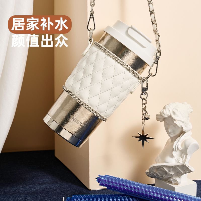 YANIS3 純チタン断熱カップ女性用高見えダブルドリンクコーヒーカップストローカップ車載チタンカップ誕生日ギフトバッチ|undefined