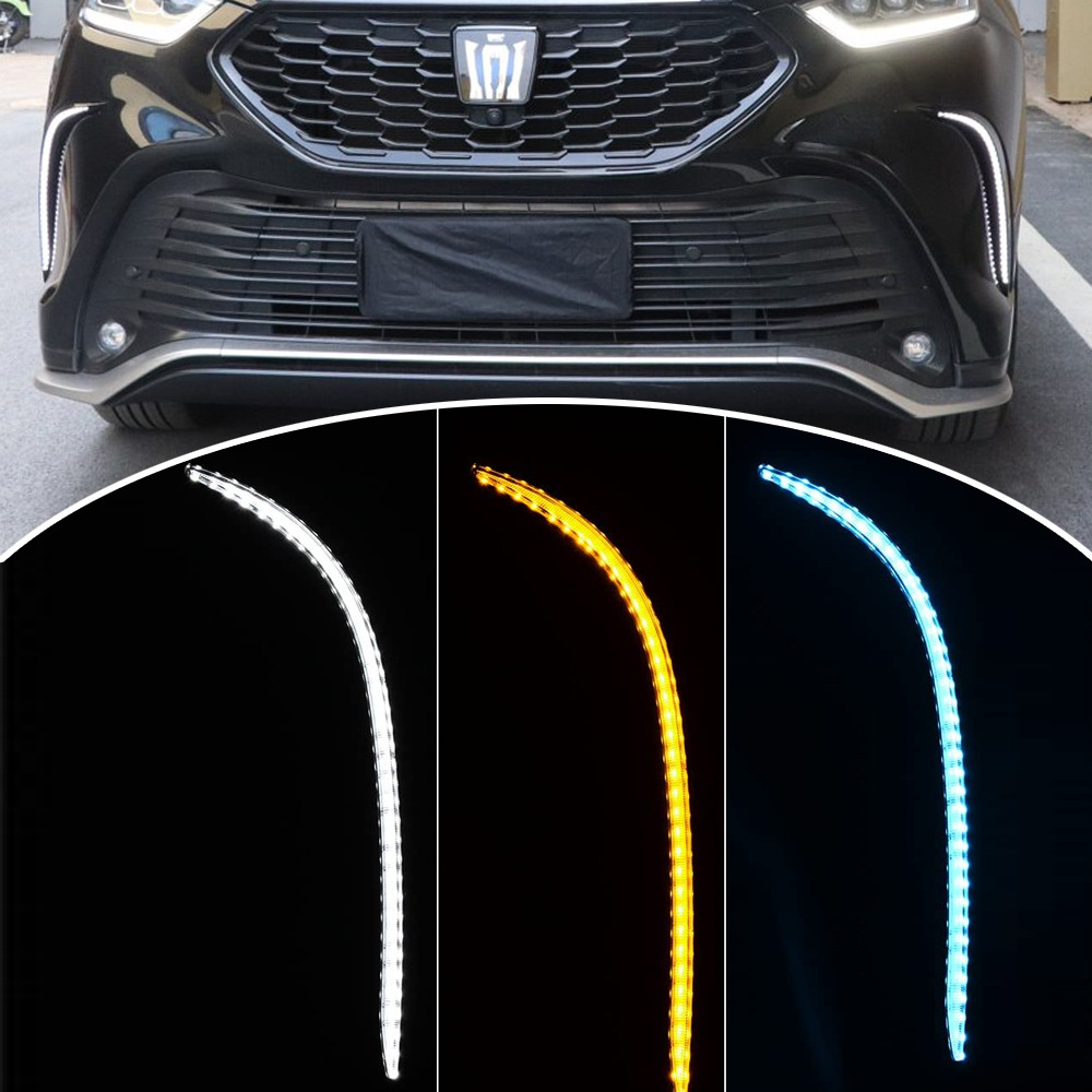 Aplicable a Toyota 21 - 22 nueva corona de tierra luz de niebla delantera LED renovación de luz de conducción diurna luz de dirección de agua corriente