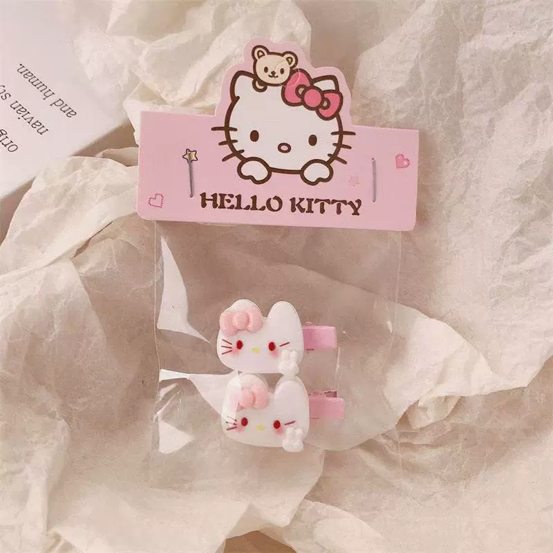 Аксессуар для волос (Hello Kitty) набор из 6 шт. — розовые заколки и резинки, пудровый дизайн