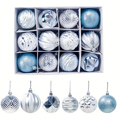 Temuクリスマス装飾品12pcs/6cm紙箱異形彩色セットボールクリスマスツリーdiy装飾雰囲気
