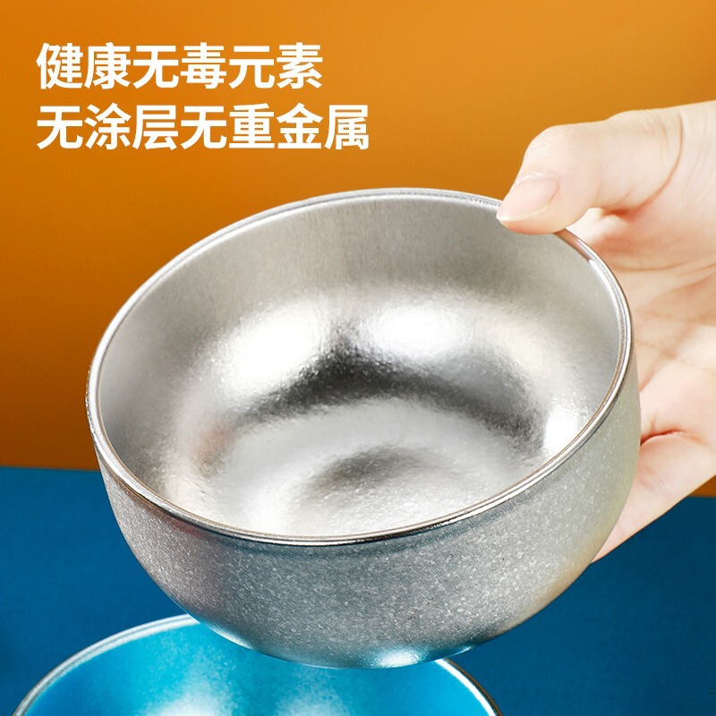 户外野餐露营钛碗纯钛饭碗家用大号双层加厚吃饭碗高端餐厅餐具|undefined