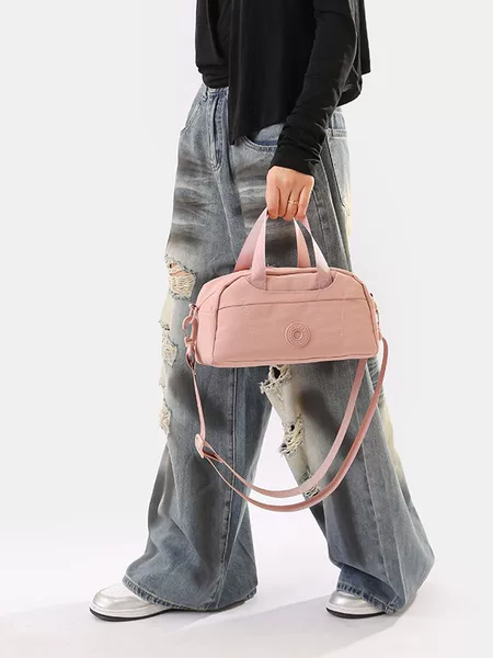 New minimalist commuter shoulder bag for women, lightweight, large capacity, handheld, crossbody, fashionable, versatile, solid color travel bag