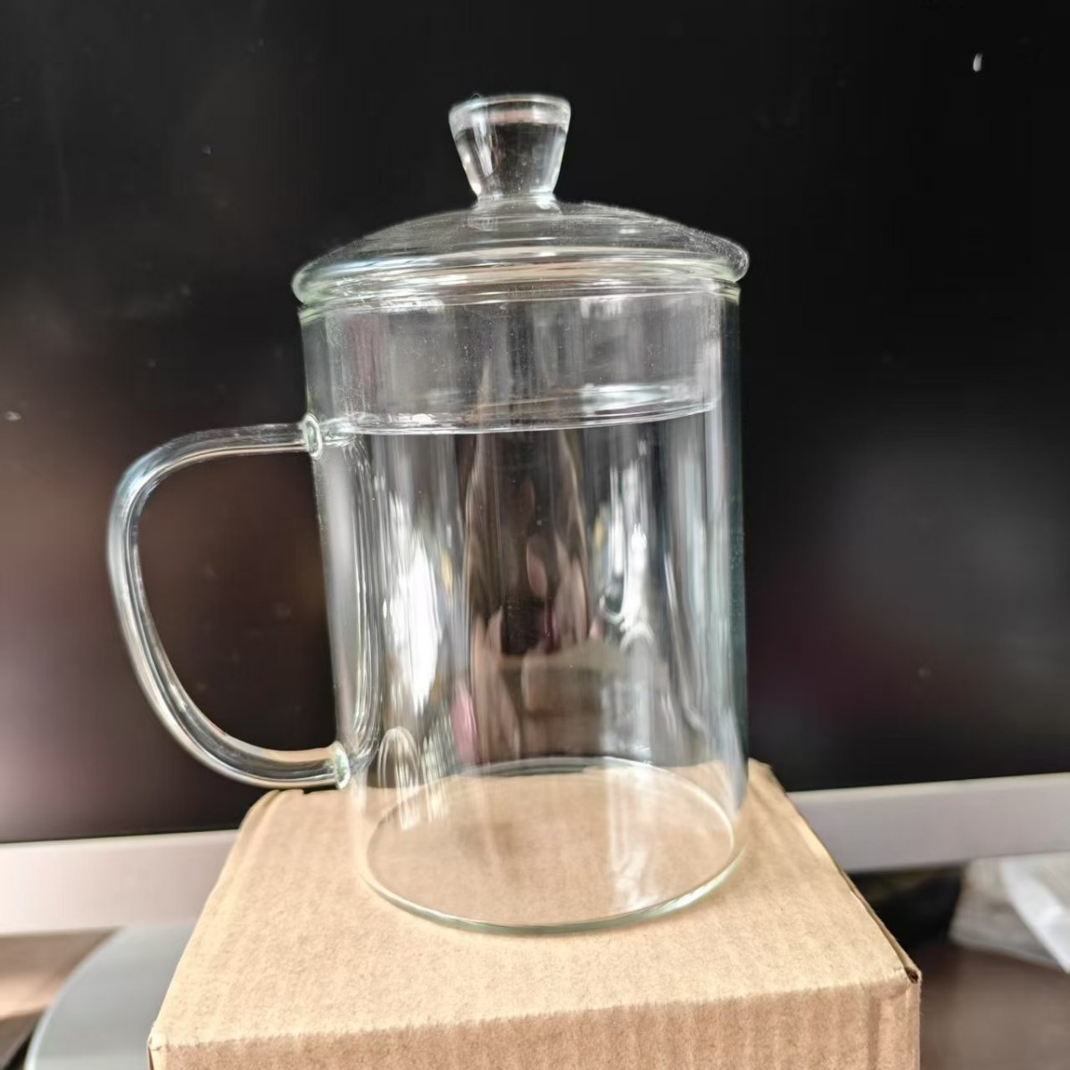 Vaso de vidrio transparente femenino lindo viento ins con tapa cuchara con manguito taza de agua de borosilicato rojo creativo taza para el hogar