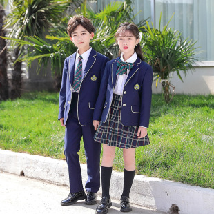 Spring and Autumn New Children's British Style Four-Piece Class Clothes Kindergarten Garden Clothes Small Suit Primary School Uniform suit Tide
