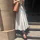 Pregnant Women's Skirt Summer Outer Wear Fashionable Mid-length High Waist Abdomen-supporting Slimming All-match A- line Skirt Summer Umbrella Skirt
