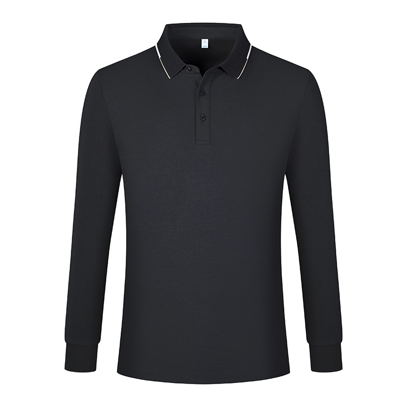 Ropa de trabajo profesional de alta gama ropa personalizada lana seda otoño invierno camisa polo de manga larga personalizada logotipo impresa