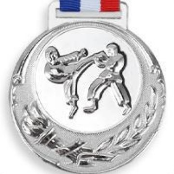 Taekwondo trigo 305 (oro y plata cobre tres colores) 6,5 cm