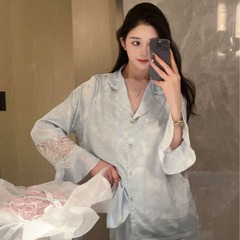 YASE [Xingdao Lianyu] 高級軽量高級アイスシルクパジャマ女性用 24 新作春秋ネットセレブセレブスタイルスーツ