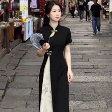 2025夏季新款时尚精致新中式中国风旗袍显瘦连衣裙气质修身裙子