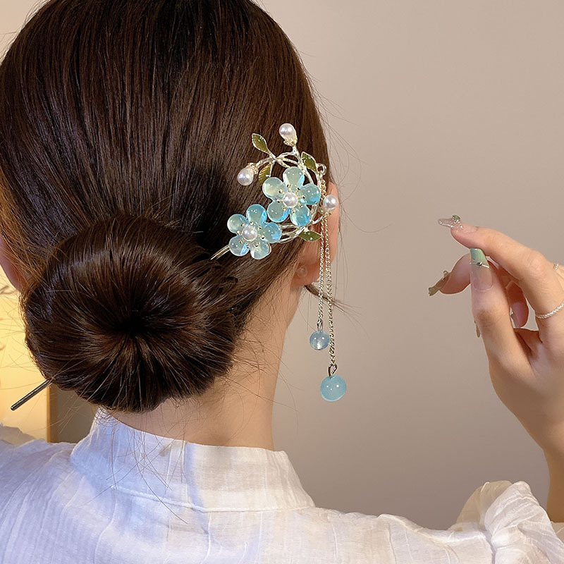 El estilo antiguo de paso de las pinzas de cabello para mujeres de alto nivel, pinzas de cabello para el nuevo estilo chino, pinzas de cabello para el nuevo toque de cabello de estilo chino, 2024