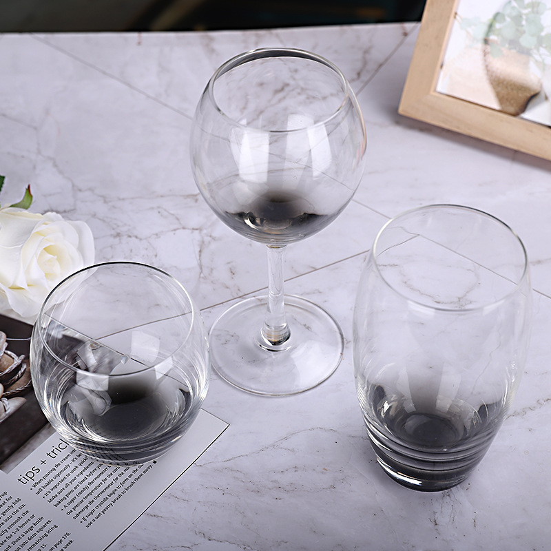 De estilo europeo gris ahumado interior de seda copa de vino hogar copa de vino whisky taza de postre bebida taza