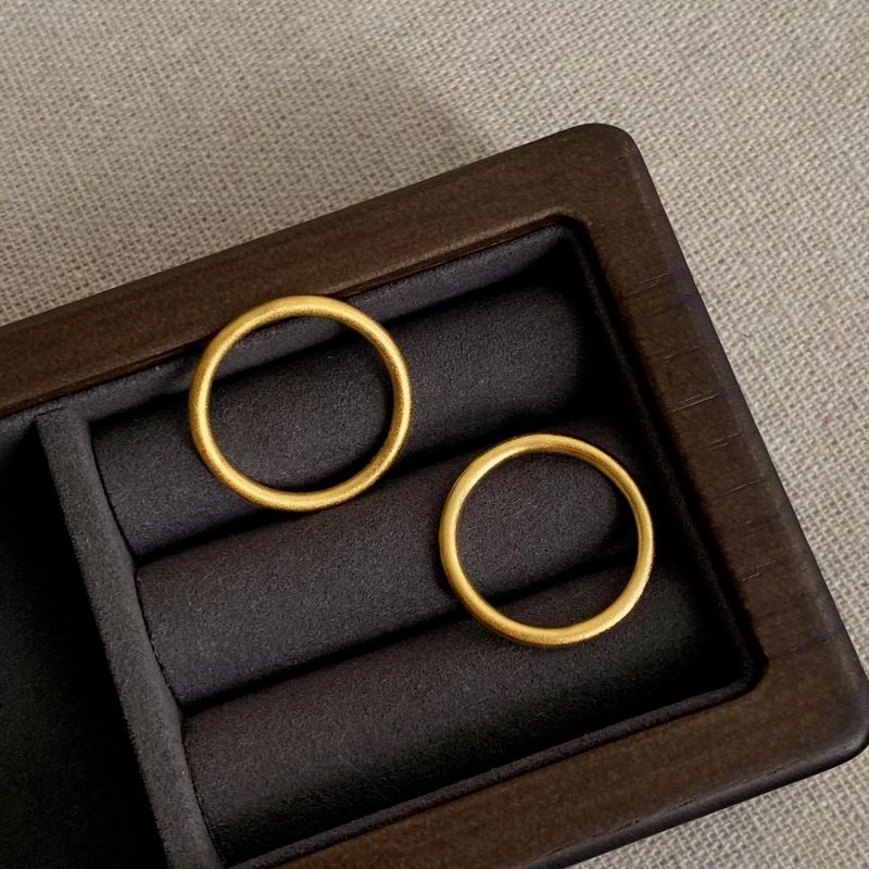 リアルゴールド 24K 真空メッキ強力な色保持古代伝統のリングデザインハイエンド卸売カップルリング|undefined