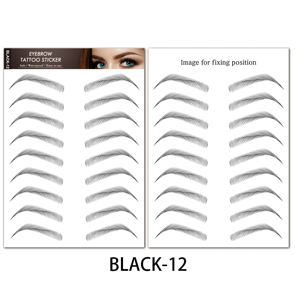 Fabricante de pegatinas de cejas a prueba de agua en stock pegatinas de tatuaje al por mayor de simulación de tordo perezoso tatuaje de cejas 6D pegatinas de cejas