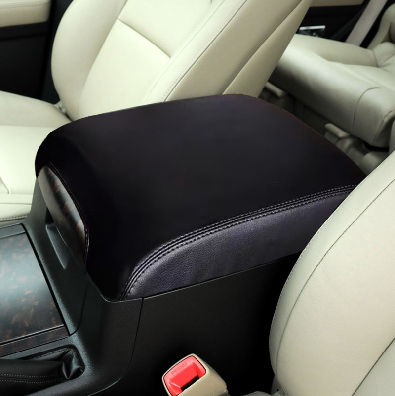 Armrest box pad, Toyota Cover for Toyota - 2008-2020-black-leather-black-stitching-without-logo