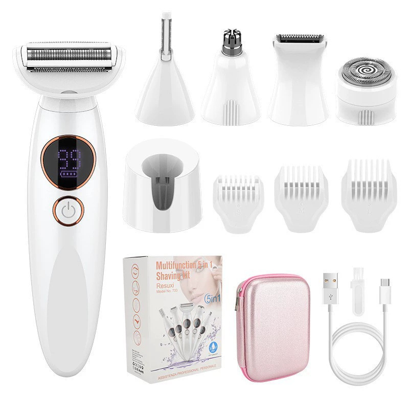 Instrumento de afeitado y recorte de cabello para mujer seis en uno, afeitadora para partes privadas, rectificadora de pies eléctrica, cortadora de nariz al por mayor image 3
