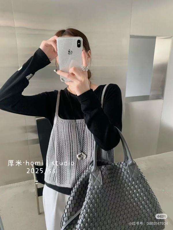 日韩系复古软糯混羊绒针织衫女秋百搭叠穿吊带背心打底两件套上衣|undefined