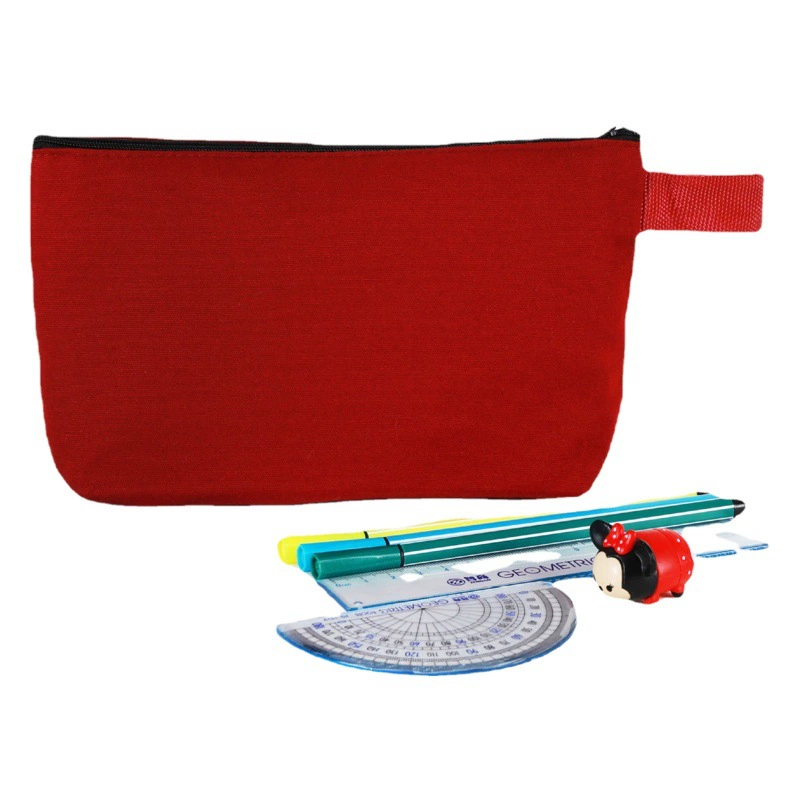 Холщовая сумка-карандаш с индивидуальным логотипом, женская трансграничная Amazon на молнии, дорожная косметичка, утолщенная сумка для хранения канцелярских принадлежностей, оптовая продажа