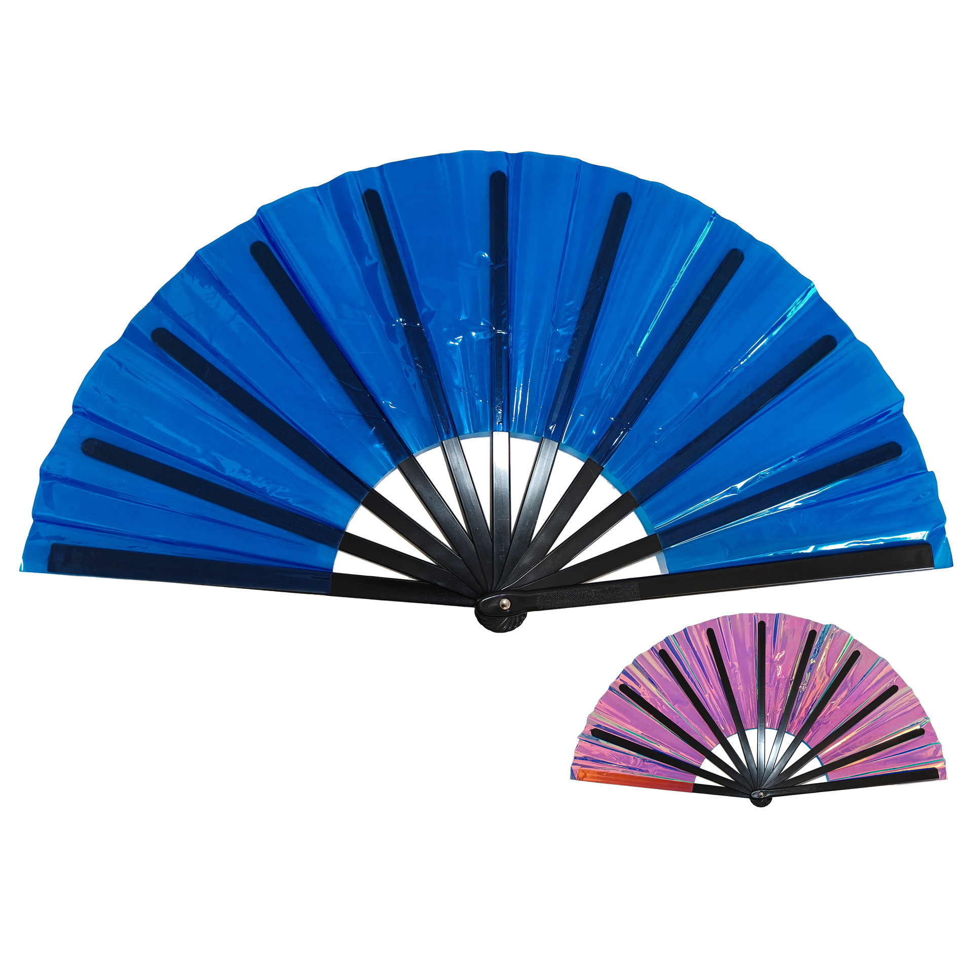 Abanico Plegable de Kung Fu de 33 cm de Plástico para Danza y Artes Marciales