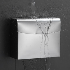 Stainless steel toilet paper box hotel bathroom public toilet tissue box punch-free wall waterproof straw paper toilet paper box